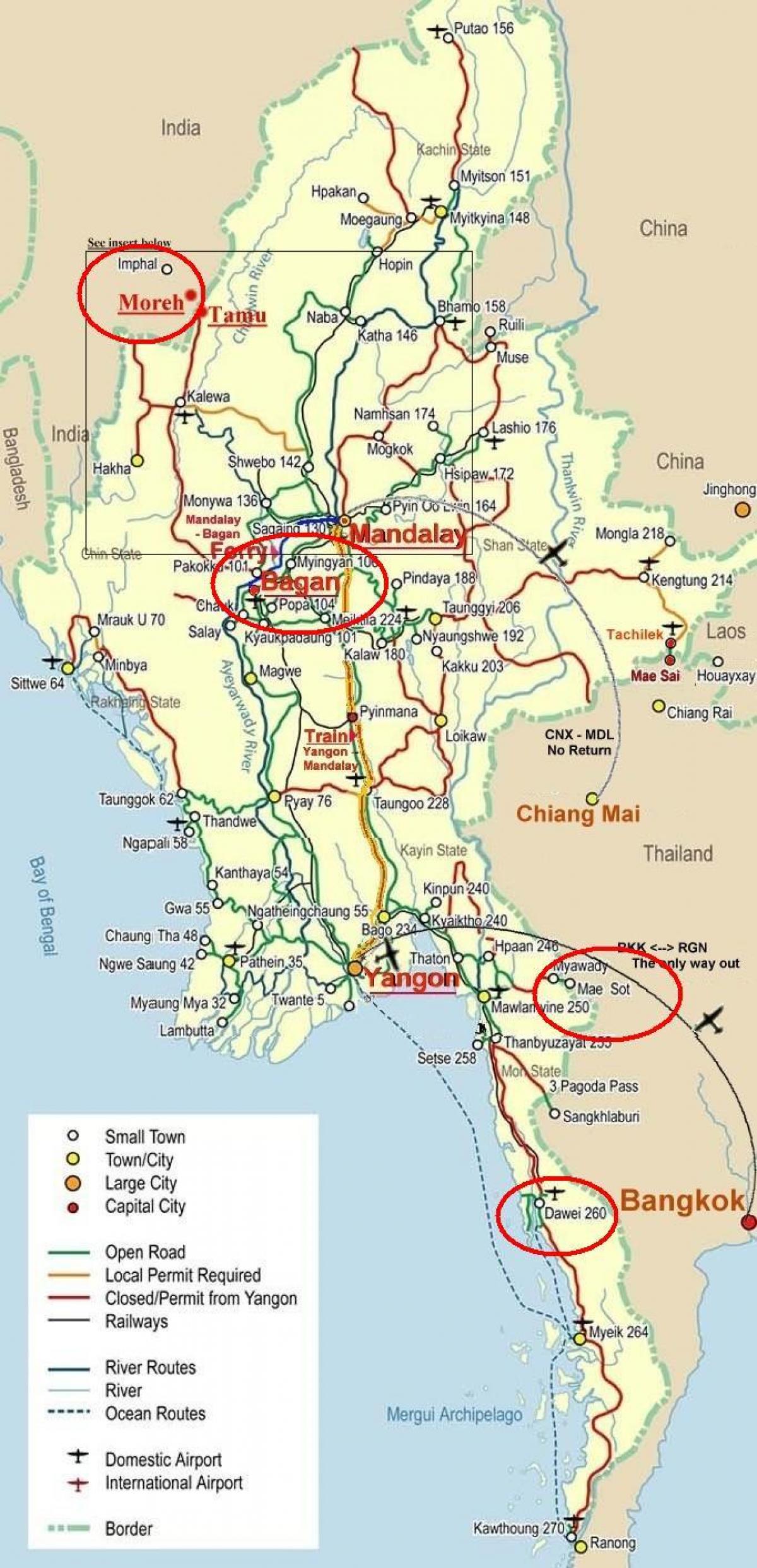 mapa trasy Bangkok 