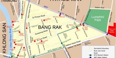 Mapa Bangkoku czerwonych latarni