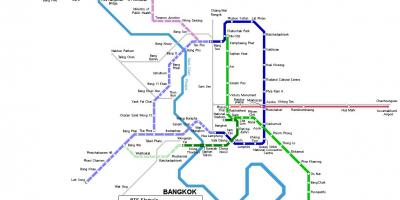 Mapa metra w Bangkok, Tajlandia