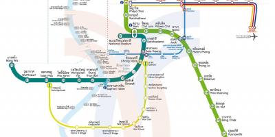 Mapa trasy metra na mapie Bangkok