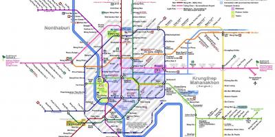 Tranzytowej mapie Bangkok