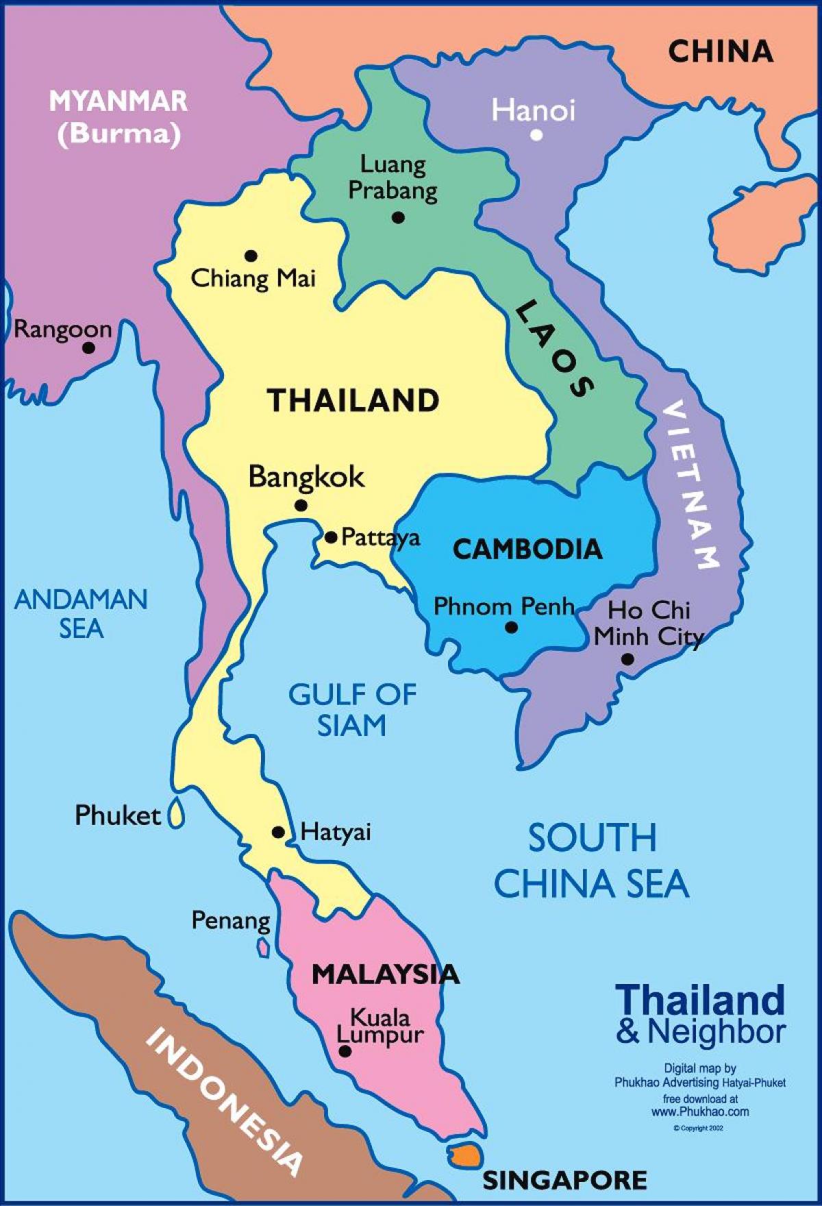 Bangkok tajski mapie