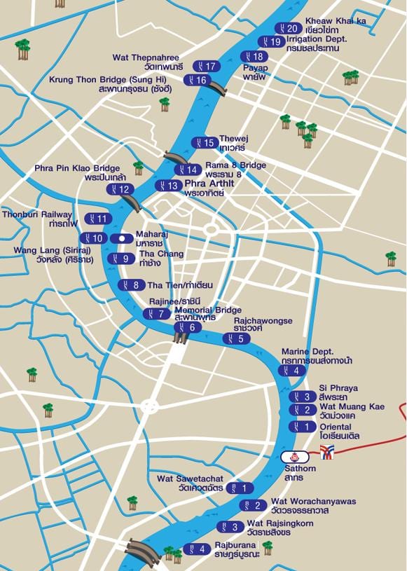 Bangkok kanał mapie
