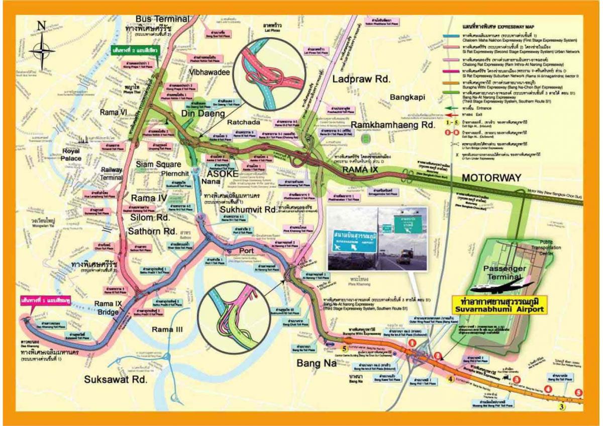 mapa Bangkoku autostrady
