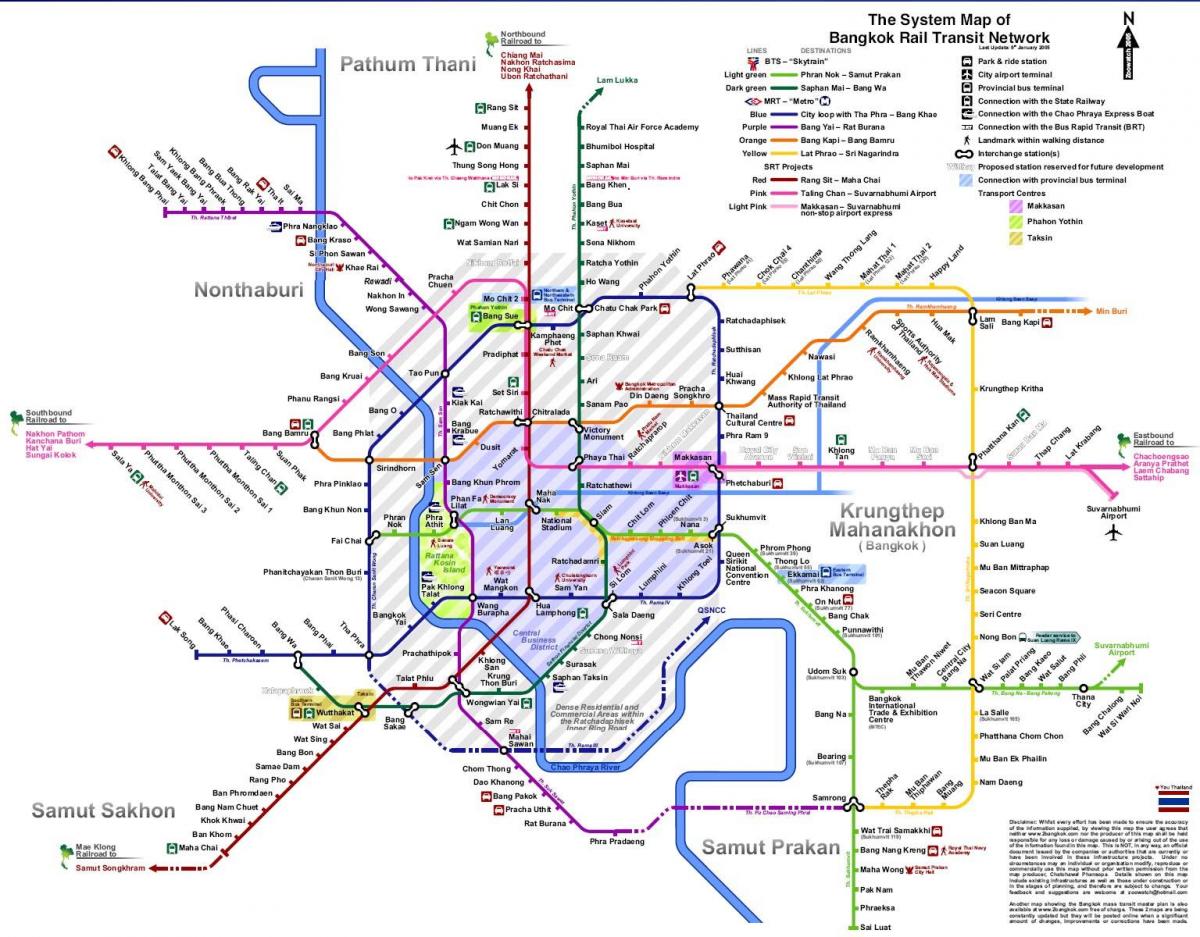 metra Bangkok: mapa 2016