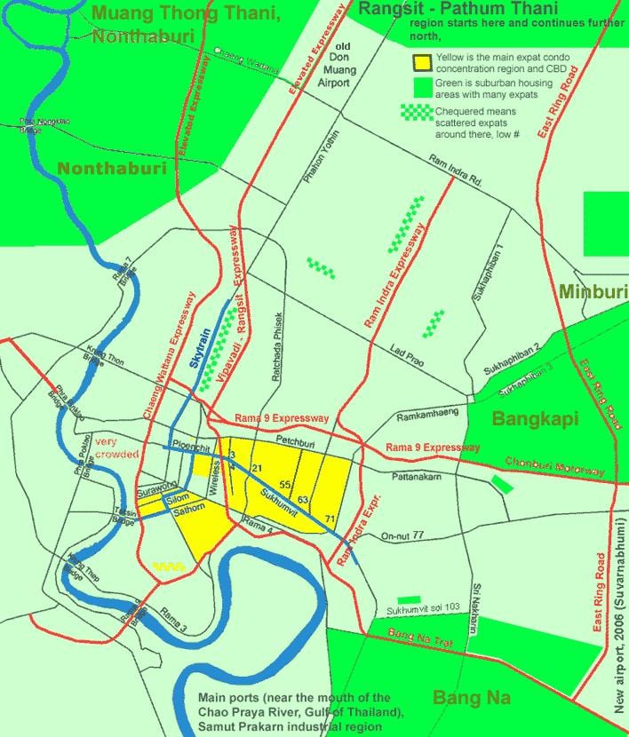 Bangkok centrum miasta mapa