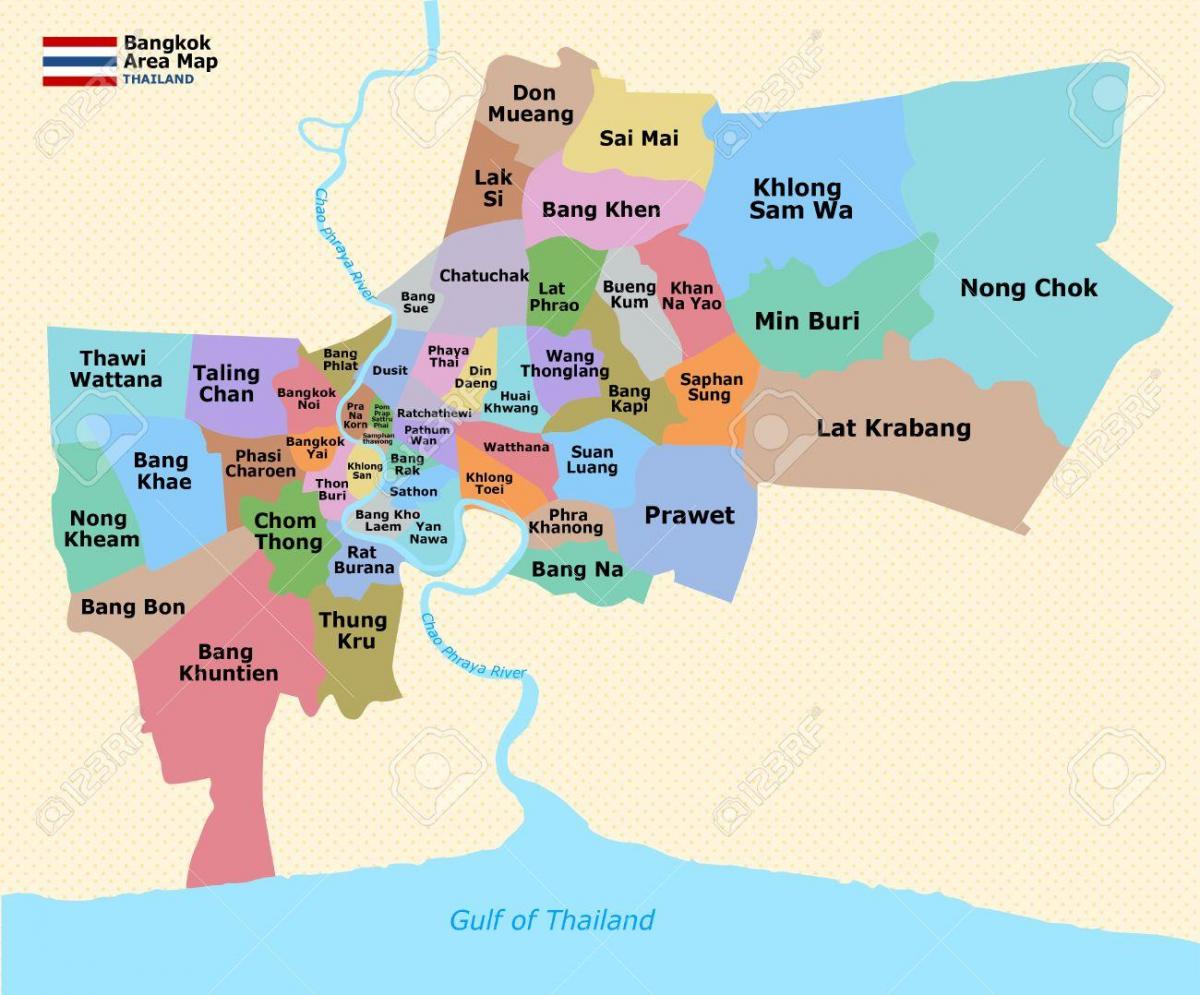 mapa Bangkoku powiat
