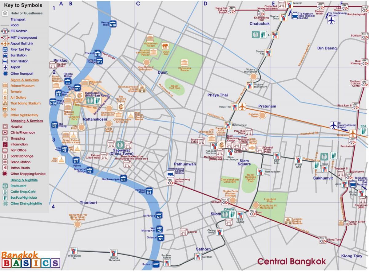 mapa centrum Bangkoku