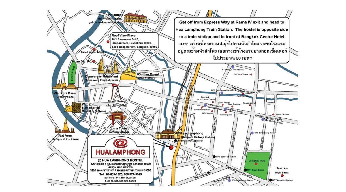 dworzec kolejowy Hua lamphong mapie