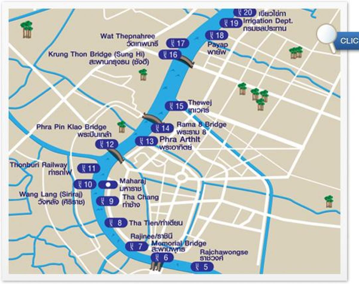 mapa rzeki Bangkok szybkich łodzi