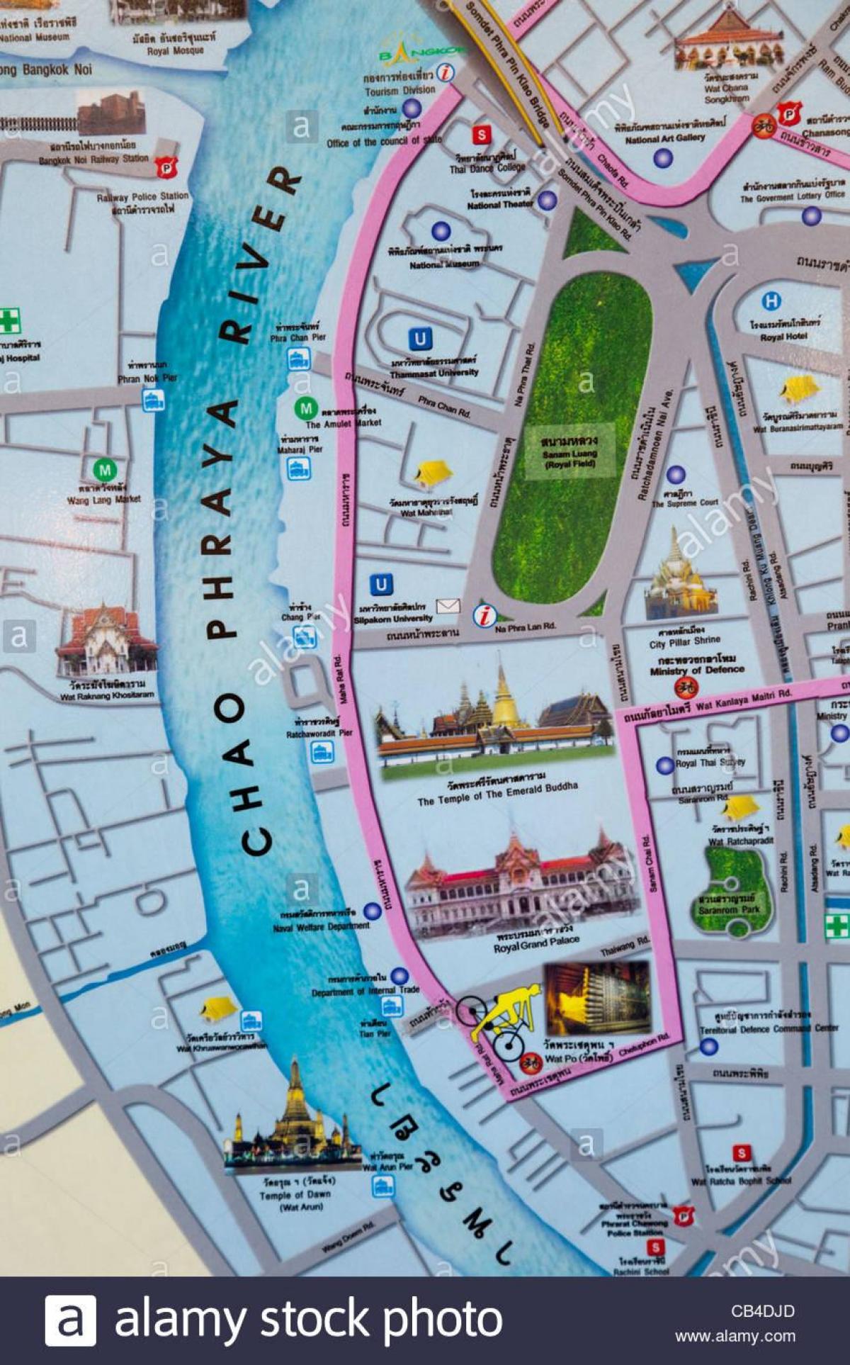 Bangkok mapa z miejscami turystycznymi