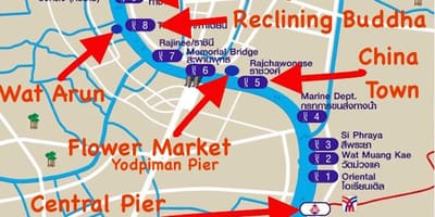 Bangkok szybkich łodzi mapie