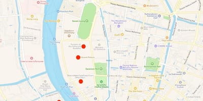 Mapa świątyń w Bangkoku
