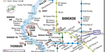 Publiczne Bangkok tranzytowej mapie