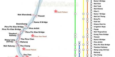 Rzeka Bangkoku na prom mapie