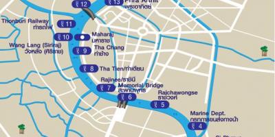 Łodzie odpływają na mapie Bangkok